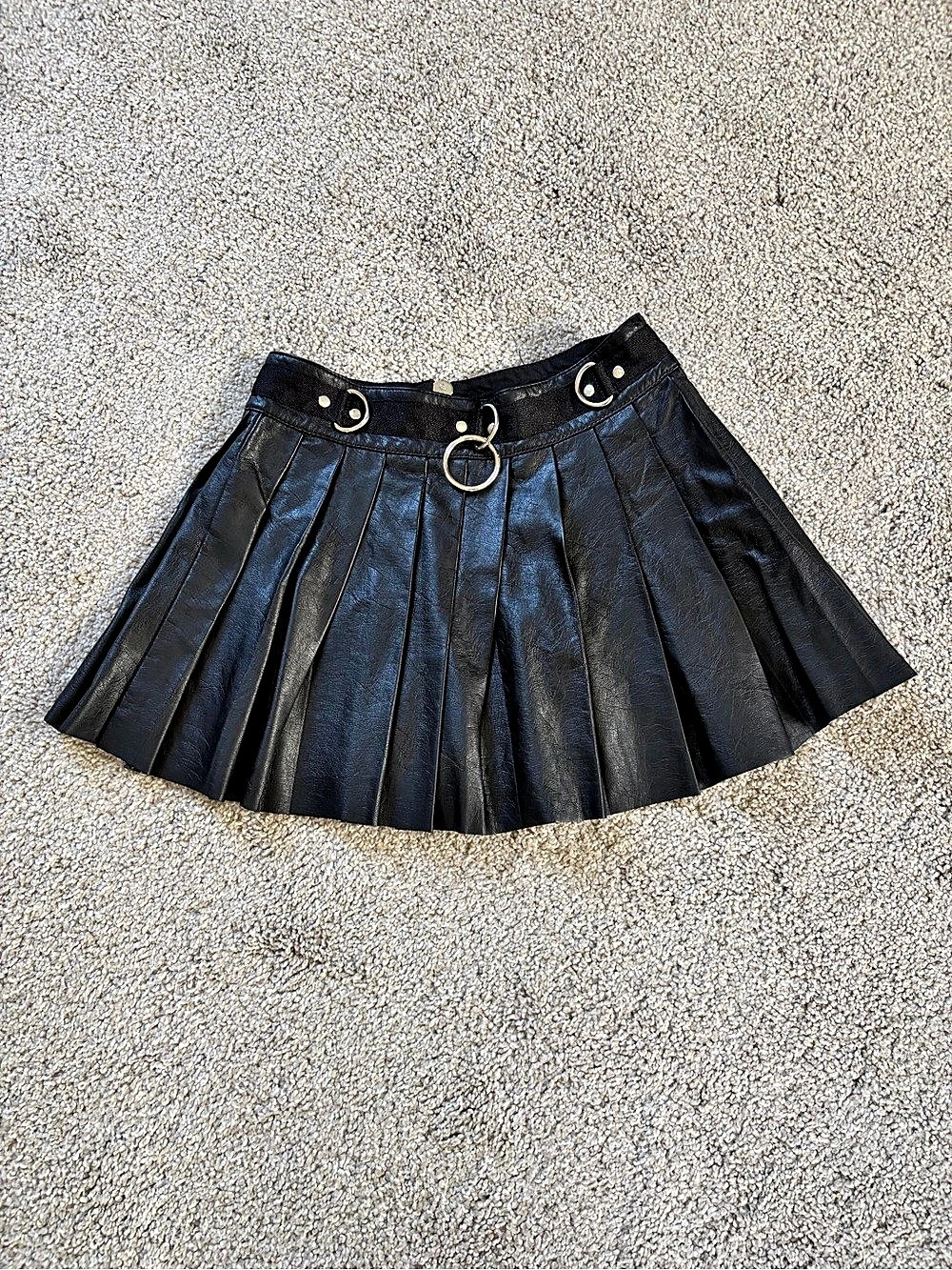 Current Mood Spade Pleated Mini Skirt Black